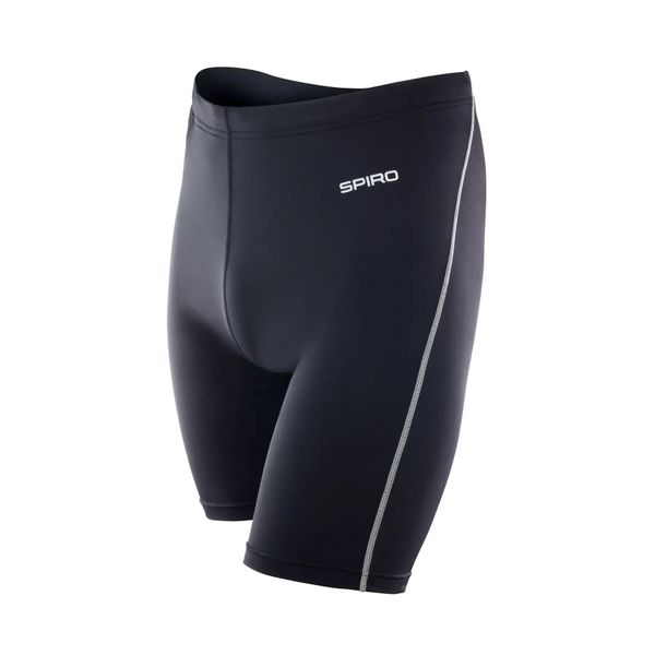 Szorty Spiro Bodyfit. Czarne szorty męskie SPIRO, bez wzorów, z tkaniny. Za 131.00 zł.