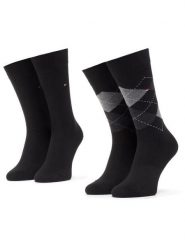 Tommy Hilfiger Skarpety długie 100001495 Czarny. Czarne skarpetki męskie Tommy Hilfiger, bez wzorów, z materiału. Za 54.99 zł.