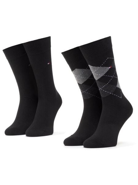 Tommy Hilfiger Skarpety długie 100001495 Czarny. Czarne skarpetki męskie Tommy Hilfiger, bez wzorów, z materiału. Za 54.99 zł.