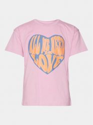 Vero Moda Girl T-Shirt Love Kelly 10303731 Różowy Regular Fit. Czerwone koszulki dziewczęce Vero Moda Girl, bez wzorów, z bawełny, bez ramiączek. Za 39.99 zł.