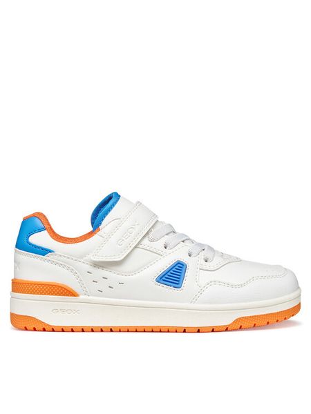 Geox Sneakersy J Washiba Boy J65LQA 054FU C0422 M Biały. Białe buty sportowe chłopięce Geox, bez wzorów, ze skóry, bez zapięcia. Za 229.99 zł.