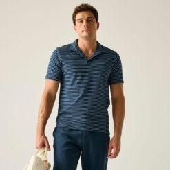 Męska koszulka polo Hadvo z odkrytym dekoltem. Niebieskie koszulki polo męskie Regatta, na lato, m, bez wzorów, z bawełny, bez ramiączek. Za 149.99 zł.