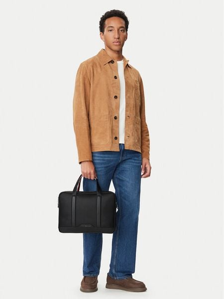 Tommy Hilfiger Torba na laptopa Th Textured Computer Bag AM0AM14726 Czarny. Czarne torby na laptopa damskie Tommy Hilfiger, bez wzorów, ze skóry. Za 699.99 zł.