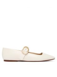 Calvin Klein Baleriny HW0HW03037 Biały. Białe baleriny damskie CALVIN KLEIN, bez wzorów, ze skóry, bez obcasa. Za 489.99 zł.