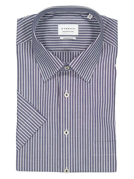 Eterna Koszula - Modern fit - w kolorze granatowo-białym rozmiar: 42. Niebieskie koszule męskie Eterna, bez wzorów, z bawełny, bez kołnierzyka, bez ramiączek. Za 105.38 zł.