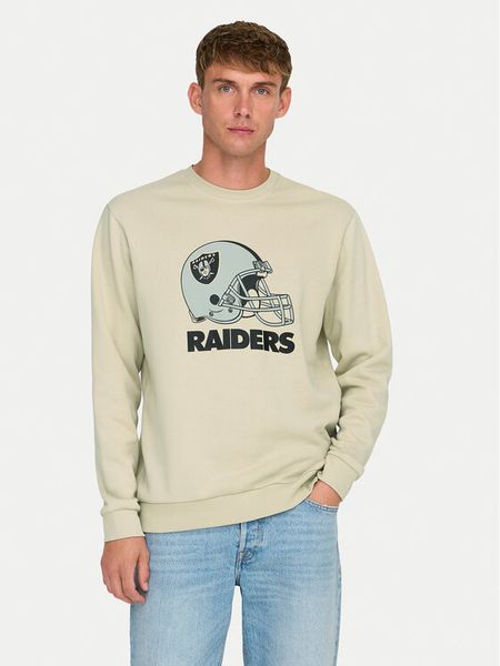 Only & Sons Bluza 22031838 Beżowy Regular Fit. Brązowe bluzy bez kaptura męskie Only & Sons, l, z syntetyku. Za 99.99 zł.