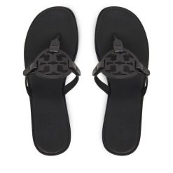 Japonki Tory Burch. Czarne klapki damskie Tory Burch, bez wzorów, bez obcasa. Za 1,419.00 zł.