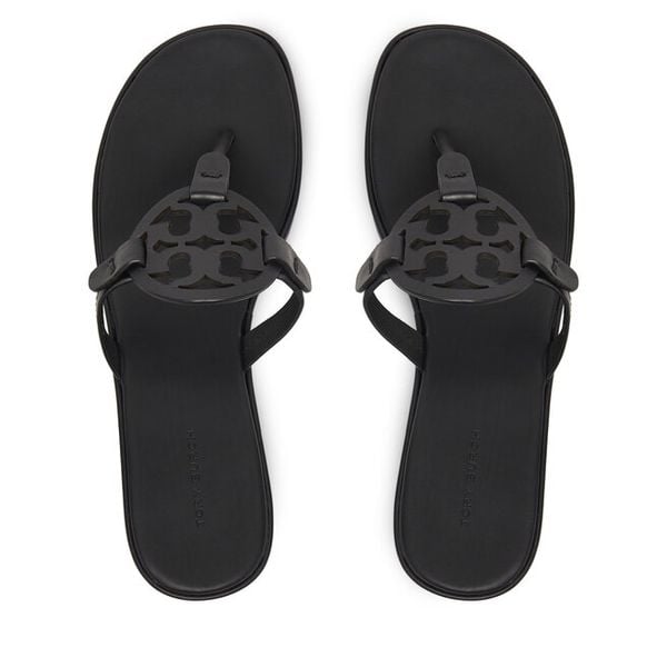 Japonki Tory Burch. Czarne klapki damskie Tory Burch, bez wzorów, bez obcasa. Za 992.99 zł.