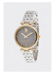 U.S. Polo Assn. Zegarek kwarcowy w kolorze srebrno-złoto-szarym rozmiar: onesize. Szare, analogowe zegarki damskie U.S. Polo Assn., metalowe. Za 252.99 zł.