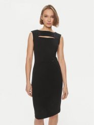 Calvin Klein Sukienka koktajlowa K20K207035 Czarny Slim Fit. Czarne sukienki damskie CALVIN KLEIN, bez wzorów, z syntetyku, wizytowe, bez kołnierzyka, bez ramiączek. Za 849.99 zł.