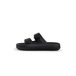 Klapki damskie Fila Tireno. Czarne klapki damskie Fila, bez wzorów, bez obcasa. Za 89.99 zł.