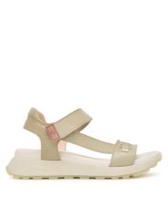 Hispanitas Sandały HV264521 C007 Zielony. Zielone sandały damskie Hispanitas, bez wzorów, ze skóry, bez obcasa, na płaskiej podeszwie. Za 549.99 zł.