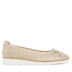 Baleriny Clara Barson. Brązowe baleriny damskie Clara Barson, bez wzorów, bez obcasa. Za 89.99 zł.
