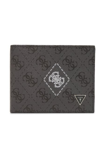 Guess Portfel SMMACT LEA24 Szary. Szare portfele męskie Guess, z aplikacjami, ze skóry. Za 199.99 zł.