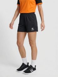 Szorty damskie Hummel Essential. Czarne spodenki sportowe damskie HUMMEL, s, z materiału, na fitness i siłownię. Za 49.99 zł.