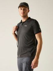 Regatta Funkcyjna koszulka polo "Remex II" w kolorze czarnym rozmiar: 5XL. Czarne koszulki polo męskie Regatta, xl, bez wzorów, z materiału, bez ramiączek. Za 48.05 zł.