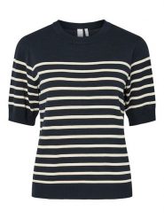 YAS Sweter w kolorze granatowo-białym rozmiar: L. Niebieskie swetry klasyczne damskie YAS, l, bez kołnierzyka. Za 92.64 zł.