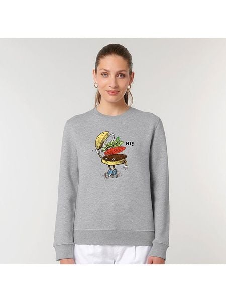 WOOOP Bluza "Burger greeting" w kolorze szarym rozmiar: M. Szare bluzy bez kaptura damskie Wooop, m. Za 108.99 zł.