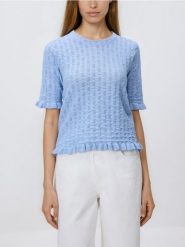 Sweter z wiskozą - jasnoniebieski. Niebieskie swetry klasyczne damskie Reserved, l, z dzianiny, bez kołnierzyka. Za 89.99 zł.