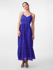 YAS Sukienka letnia Luma 26032686 Niebieski Regular Fit. Niebieskie sukienki damskie YAS, na lato, s, bez wzorów, z bawełny, bez kołnierzyka, bez ramiączek. Za 379.99 zł.