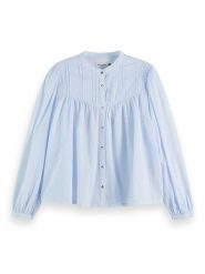 Scotch & Soda Bluzka w kolorze błękitnym rozmiar: 36. Niebieskie bluzki damskie Scotch & Soda, bez wzorów, z bawełny, bez kołnierzyka, bez ramiączek. Za 136.13 zł.