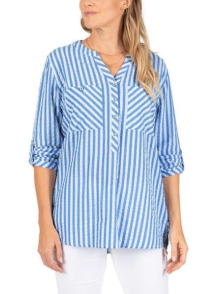 Timezone Bluzka w kolorze niebieskim rozmiar: XXL. Niebieskie bluzki damskie Timezone, xxl, bez wzorów, bez kołnierzyka, bez ramiączek. Za 82.64 zł.