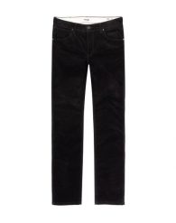 WRANGLER MĘSKIE SPODNIE SZTRUKOSWE GREENSBORO BLACK 112339316 W15Q011936. Czarne spodnie materiałowe męskie Wrangler, bez wzorów. Za 219.99 zł.
