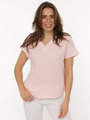 Zwillingsherz Muślinowa bluzka w kolorze jasnoróżowym rozmiar: onesize. Różowe bluzki damskie Zwillingsherz, bez wzorów, z bawełny, bez kołnierzyka, bez ramiączek. Za 82.99 zł.
