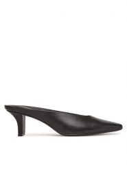 Calvin Klein Klapki Heel Mule Pump 50 - Lth HW0HW02332 Czarny. Czarne klapki damskie CALVIN KLEIN, bez wzorów, ze skóry, bez obcasa. Za 499.99 zł.