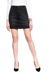SPÓDNICA JEANSOWA LEE TAILORED A LINE SKIRT BLACK TYRO L38BCPJW 112108136. Czarne spódniczki damskie Lee, l, bez wzorów, z bawełny, eleganckie, z standardowym stanem, mini, dopasowane. W wyprzedaży za 74.99 zł.