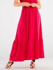 Awama Spódnica w kolorze różowym rozmiar: S/M. Różowe spódniczki damskie Awama, m, bez wzorów, z podwyższonym stanem, maxi, rozkloszowane. Za 127.99 zł.