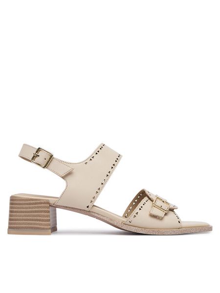 Caprice Sandały 9-28204-46 Kremowy. Białe sandały damskie Caprice, bez wzorów, bez obcasa, na słupku. Za 339.99 zł.