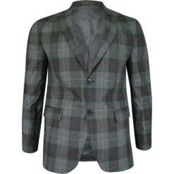 Marynarka Popielato-Szara w Kratkę, Casualowa, Slim, Dwa Guziki, Dwa Rozcięcia -GAVIOLI. Szare marynarki męskie Gavioli, bez wzorów, z elastanu. Za 399.00 zł.