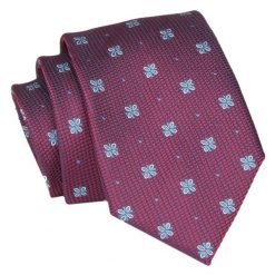 Krawat - ALTIES - Bordowy w Drobne Kwiatki. Czerwone krawaty i muchy męskie Alties, bez wzorów, z tkaniny, eleganckie. Za 49.00 zł.
