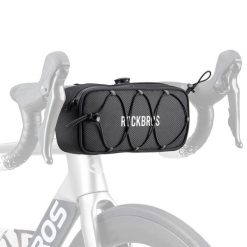 Torba rowerowa na kierownicę wodoodporna. Czarne torebki klasyczne damskie ROCKBROS, bez wzorów, z materiału, duże, bez dodatków. Za 274.99 zł.
