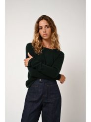 AUTHENTIC CASHMERE Kaszmirowy sweter "Epéna" w kolorze ciemnozielonym rozmiar: L. Zielone swetry klasyczne damskie AUTHENTIC CASHMERE, l, z kaszmiru, bez kołnierzyka. Za 281.76 zł.