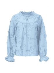 Smashed Lemon Bluzka w kolorze niebieskim rozmiar: L. Niebieskie bluzki damskie Smashed Lemon, l, z aplikacjami, z bawełny, bez kołnierzyka, bez ramiączek. Za 153.71 zł.