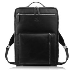 Plecak skórzany miejski do pracy premium na laptopa czarny Paolo Peruzzi AY-31-BL. Czarne plecaki męskie bez wzorów, z nylonu. Za 529.00 zł.