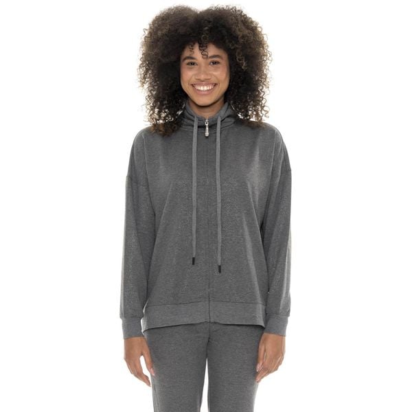 Bluza z zamek błyskawiczny na co dzień na siłownię. Szare bluzy bez kaptura damskie LEONE 1947 APPAREL, z bawełny. W wyprzedaży za 246.29 zł.