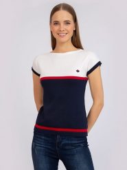 SIR RAYMOND TAILOR Koszulka "Vianden" ze wzorem rozmiar: M. Niebieskie bluzki damskie Sir Raymond Tailor, m, bez wzorów, z bawełny, bez kołnierzyka, bez ramiączek. Za 148.96 zł.