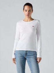 Levi's Koszulka "Essential" w kolorze białym rozmiar: XS. Białe bluzki damskie Levi's, s, bez wzorów, z bawełny, bez kołnierzyka. Za 82.45 zł.