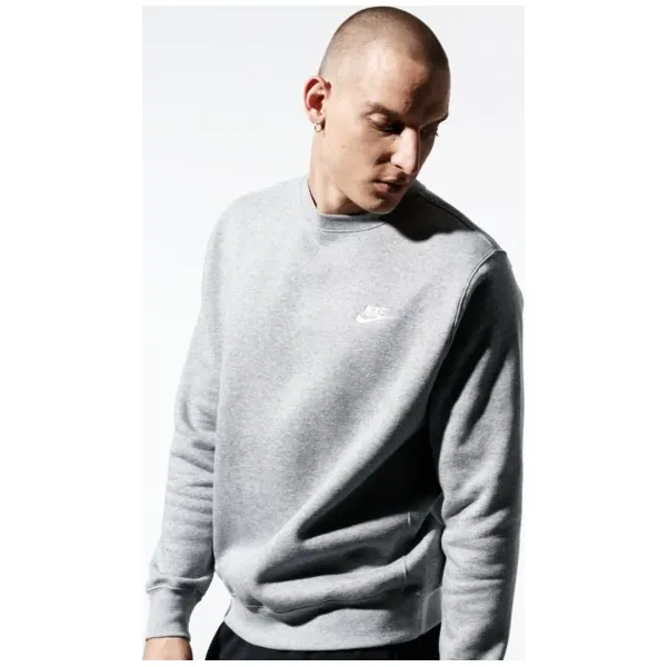 Nike Bluza M Nsw Club Crw Bb , szary, rozmiar L. Szare bluzy bez kaptura męskie Nike, l, z bawełny. Za 159.99 zł.