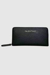 VALENTINO Czarny portfel Arcadia Zip Around Wallet. Czarne portfele damskie Valentino by Mario Valentino, bez wzorów. W wyprzedaży za 198.99 zł.