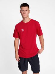 Koszulka Hummel Authentic. Czerwone t-shirty sportowe męskie HUMMEL, m, z bawełny, bez ramiączek, do piłki nożnej. Za 190.00 zł.