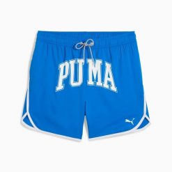 Kąpielówki męskie Puma SWIM TRACK MID niebieskie 93884503 r XL. Niebieskie kąpielówki męskie Puma, m, bez wzorów, z tkaniny, na fitness i siłownię. Za 157.02 zł.