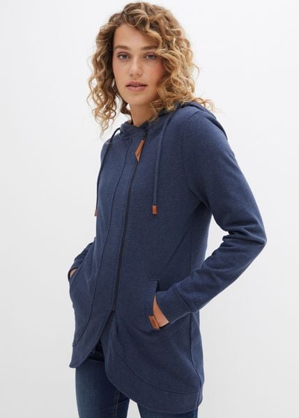Bluza rozpinana z kapturem. Brązowe bluzy z kapturem damskie bonprix. Za 149.99 zł.