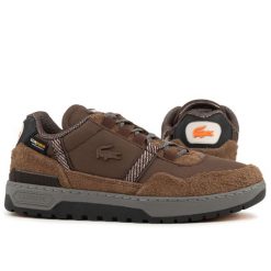 Buty męskie sportowe do chodzenia Lacoste T-CLIP WNTR. Brązowe buty sportowe na co dzień męskie Lacoste, bez zapięcia, trekkingowe. W wyprzedaży za 399.00 zł.