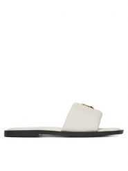 Eva Minge Klapki POPPY-LT102-13 Biały. Białe klapki damskie Eva Minge, bez wzorów, ze skóry, bez obcasa. Za 379.99 zł.