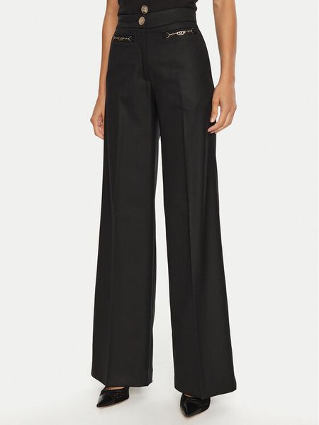 Marciano Guess Spodnie palazzo Magda 4BGB07 7183A Czarny Relaxed Fit. Czarne spodnie materiałowe damskie Marciano Guess, z aplikacjami, z materiału. Za 479.99 zł.
