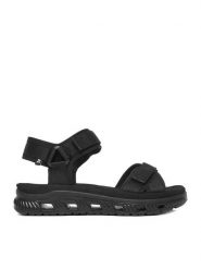 Rieker Sandały CEO-64052-00 Czarny. Czarne sandały damskie Rieker, bez wzorów, z materiału, bez obcasa, na płaskiej podeszwie. Za 349.99 zł.